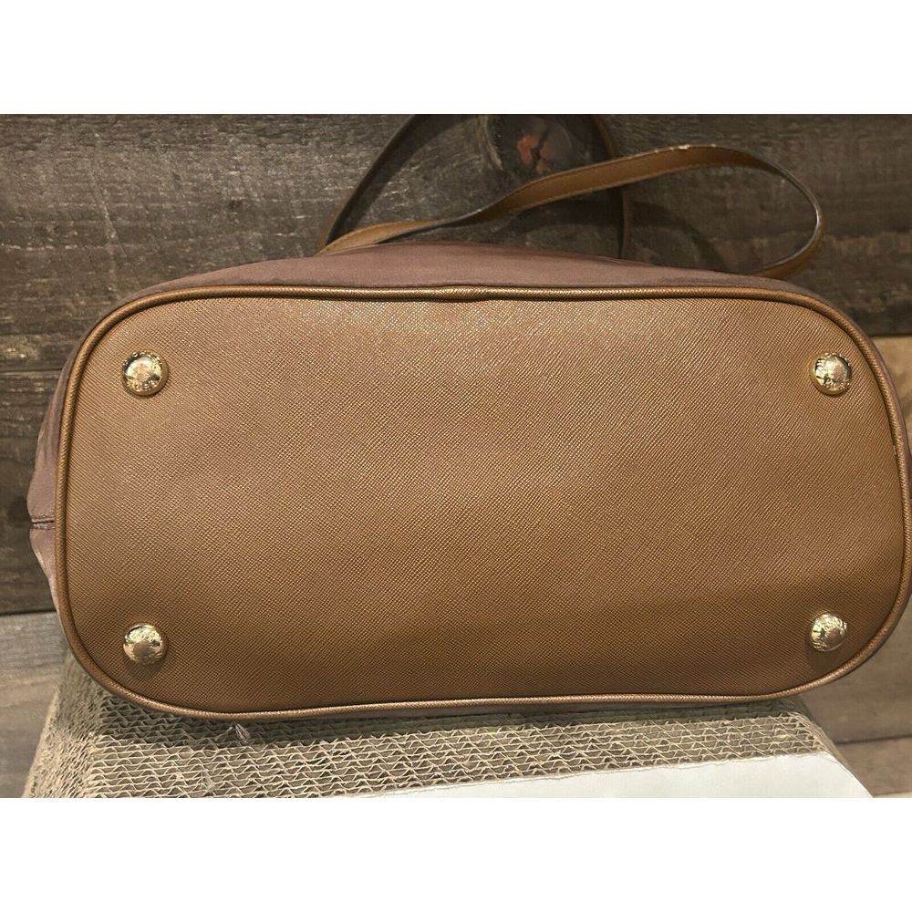 Michael Kors Nylon Tote Jet Set Nylon Saffiano Leather Tan Large Shoulder Bag - Picture 6 of 13
